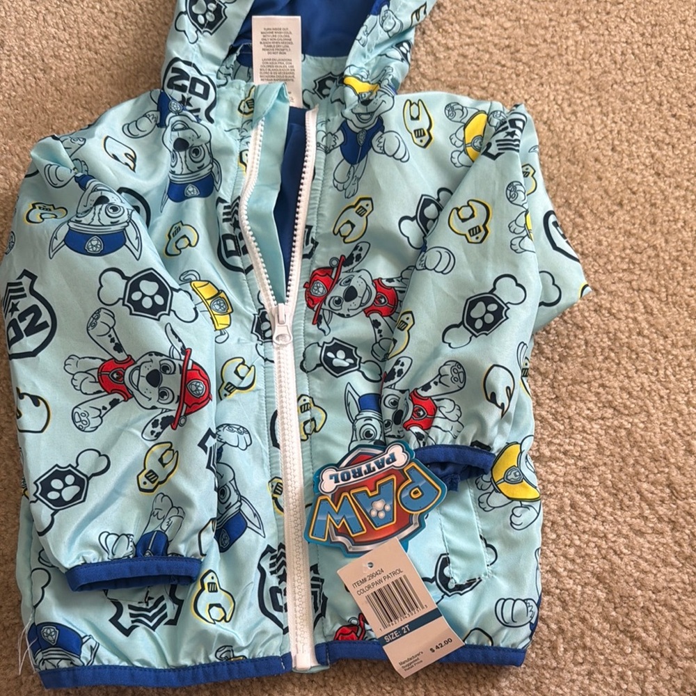 PAW Patrol Kids Hoodie Jacket - Light Blue with Multi-Color Characters